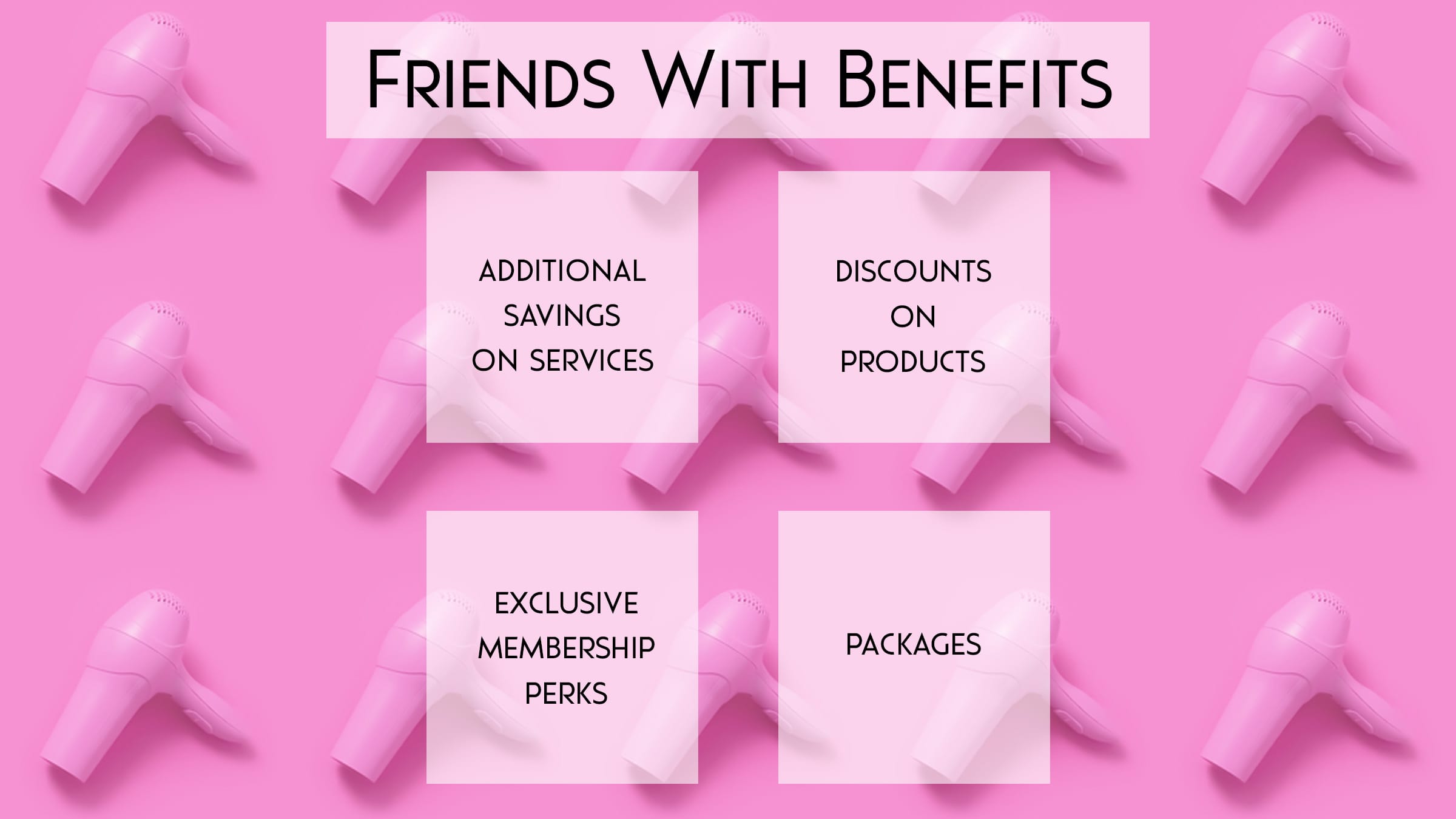 Hair salon promotion and beauty services